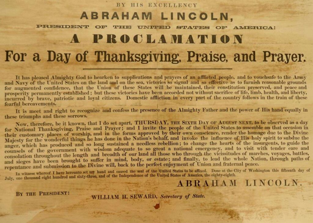 Abraham Lincoln's Thanksgiving Proclamation