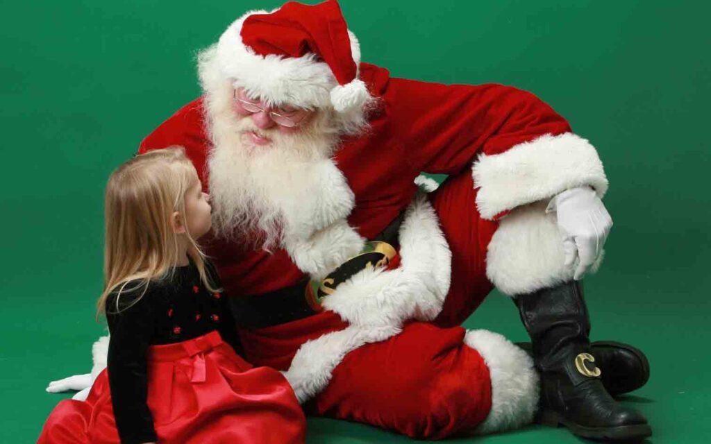 Santa and a little girl