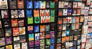 display of gift cards