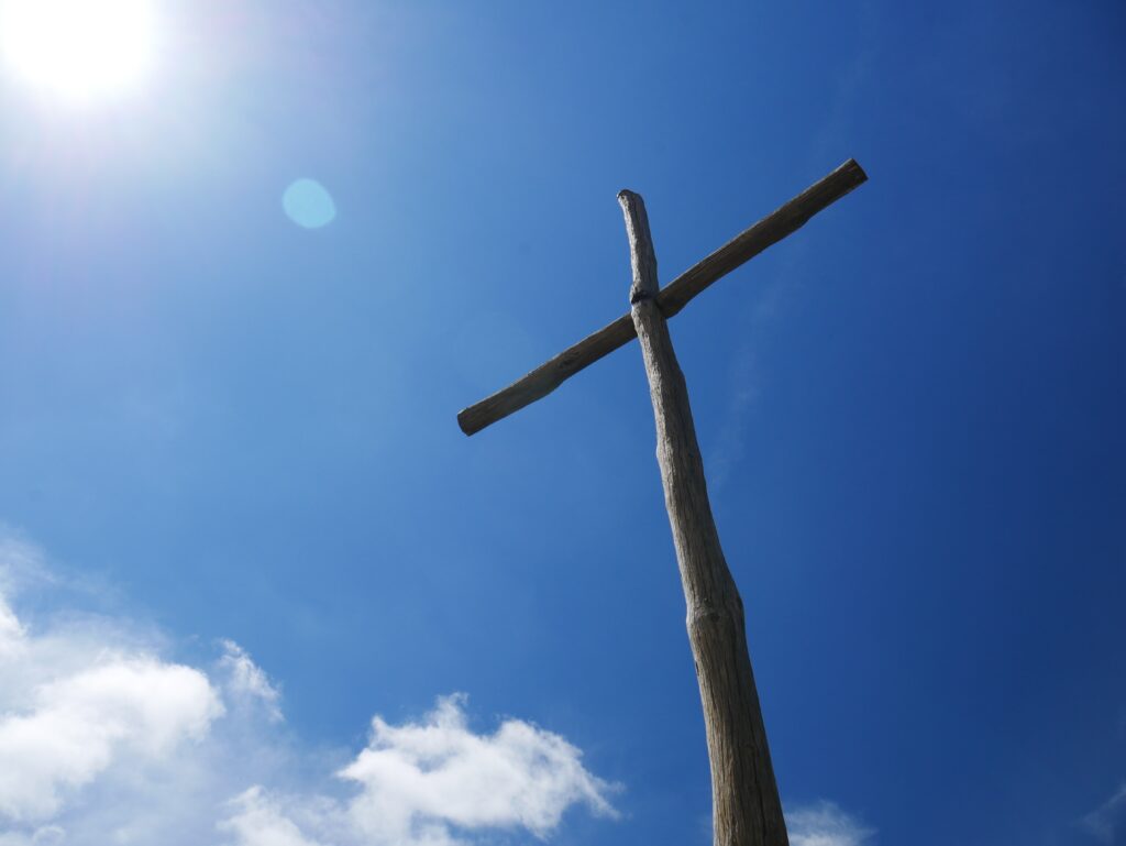 Wooden Cross representing Christian Story