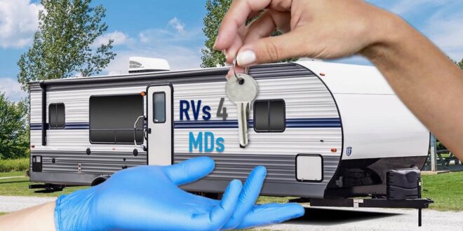 Handing over keys to an RV for a MD or medical frontline staff