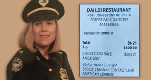 Sgt. Carrie Mills and receipt