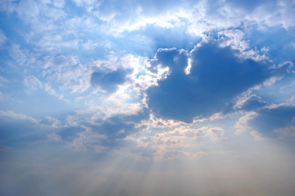Clouds and Sun representing Jesus healing