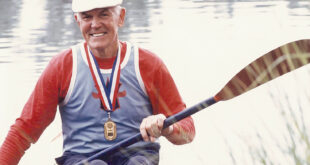Frank Havens in a canoe