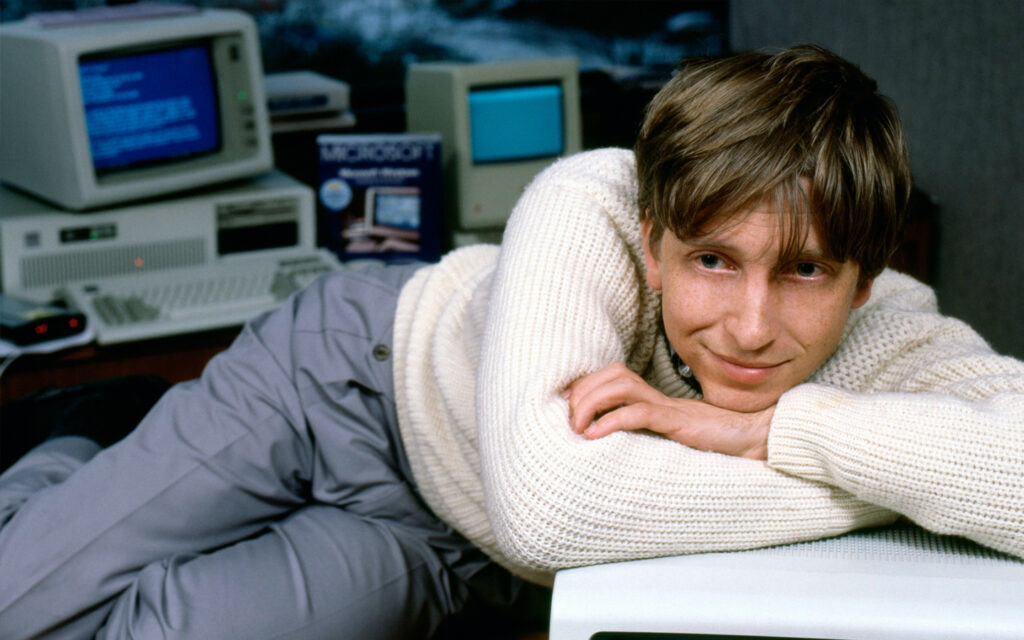 Bill Gates with his early computer
